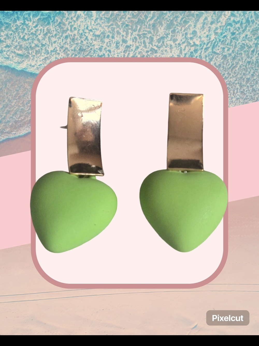 Green Heart Drop Earrings - Women Jewelry